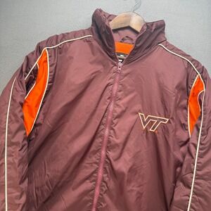 Virginia Tech Hokies Starter Jacket Mens M Maroon Nylon Puffer NCAA VT Gameday